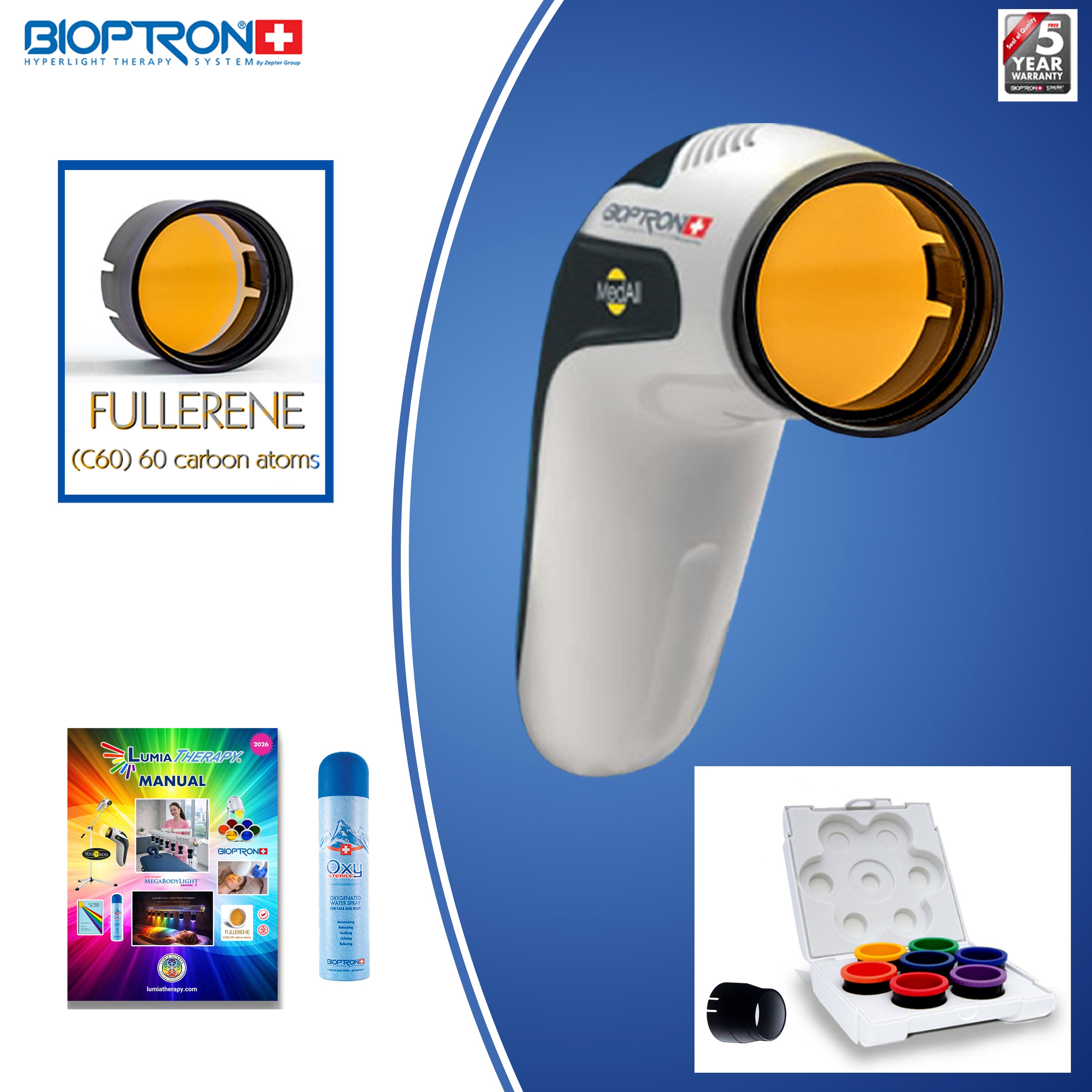 YouTHron® / MedAll®-Bioptron & 7 Color Therapy Set w/ Plastic Case
