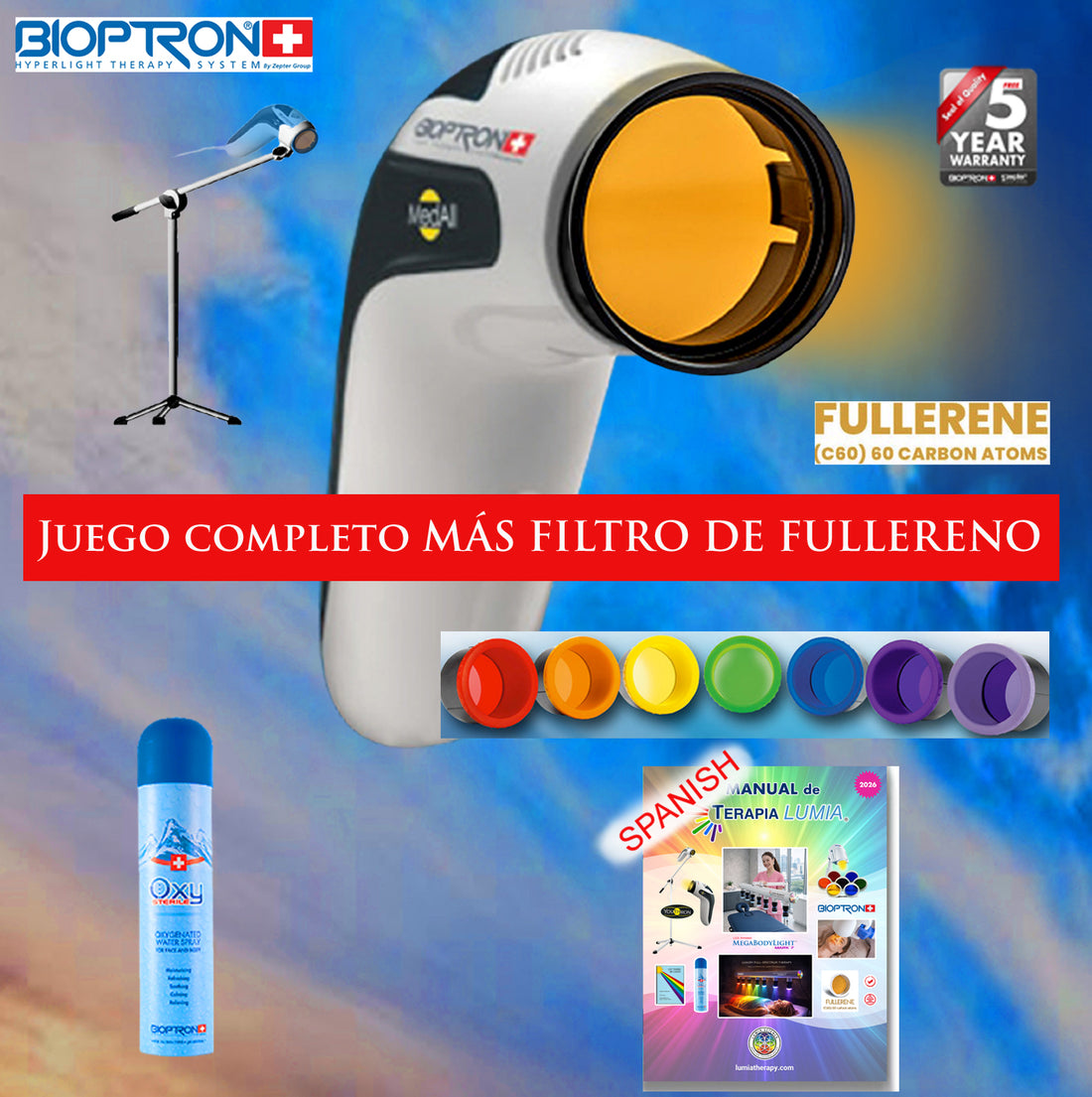 YouTHron®/ MedAll®-Bioptron – Juego completo MÁS FILTRO DE FULLERENO